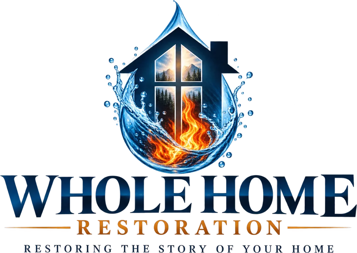 Whole Home Restoration logo: Restoring the story of your home
